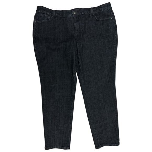 Liz Claiborne Woman 22W Jeans Dark Blue Ultimate Fit Stretch Slim Straight Leg - Picture 1 of 5